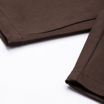 Men's Brown Regular Fit Solid Chino Shorts