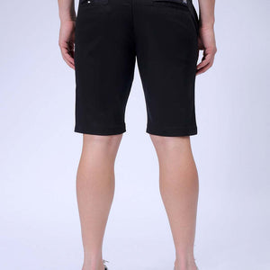 Men's Black Regular Fit Solid Resortwear Chino Shorts
