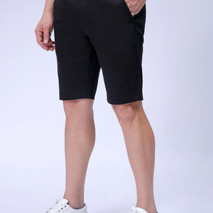 Men's Black Regular Fit Solid Resortwear Chino Shorts
