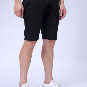 Men's Black Regular Fit Solid Resortwear Chino Shorts