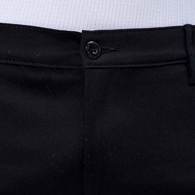 Men's Black Regular Fit Solid Resortwear Chino Shorts
