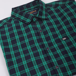Men's Green Slim Fit Checked Shirt