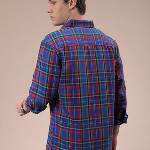 Men's Purple Slim Fit Checked Shirt