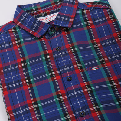 Men's Purple Slim Fit Checked Shirt