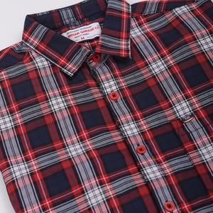 Men's Red Slim Fit Checked Shirt