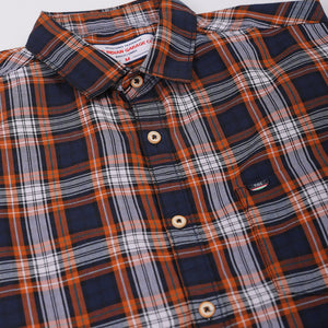 Men's Mustard Slim Fit Checked Shirt