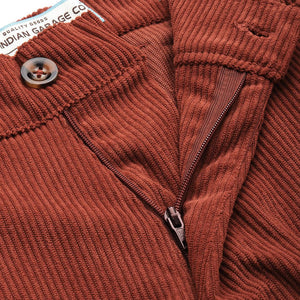 Men's Orange Straight Fit Textured Trousers