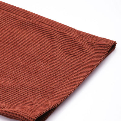 Men's Orange Straight Fit Textured Trousers