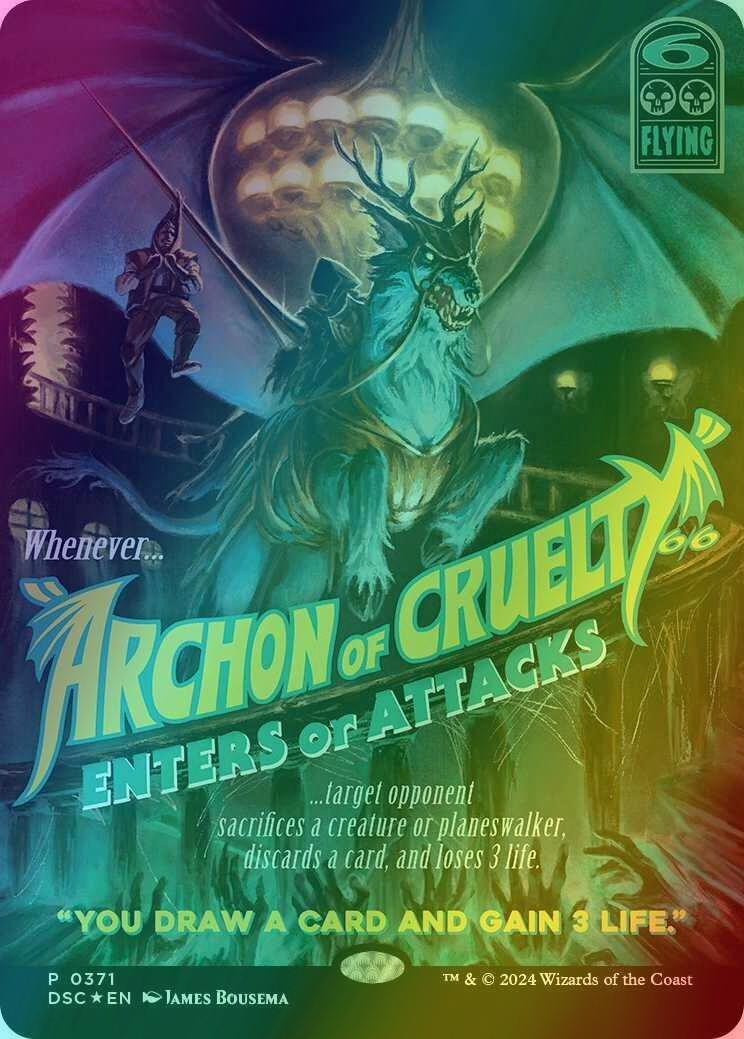 Archon of Cruelty [371] [Borderless] [Bundle] [Duskmourn: House of Horror: Commander] [Foil]