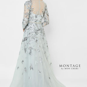 Montage 122906 Long A Line Gown Metallic Formal Dress