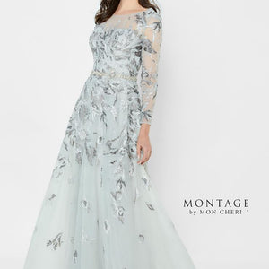 Montage 122906 Long A Line Gown Metallic Formal Dress