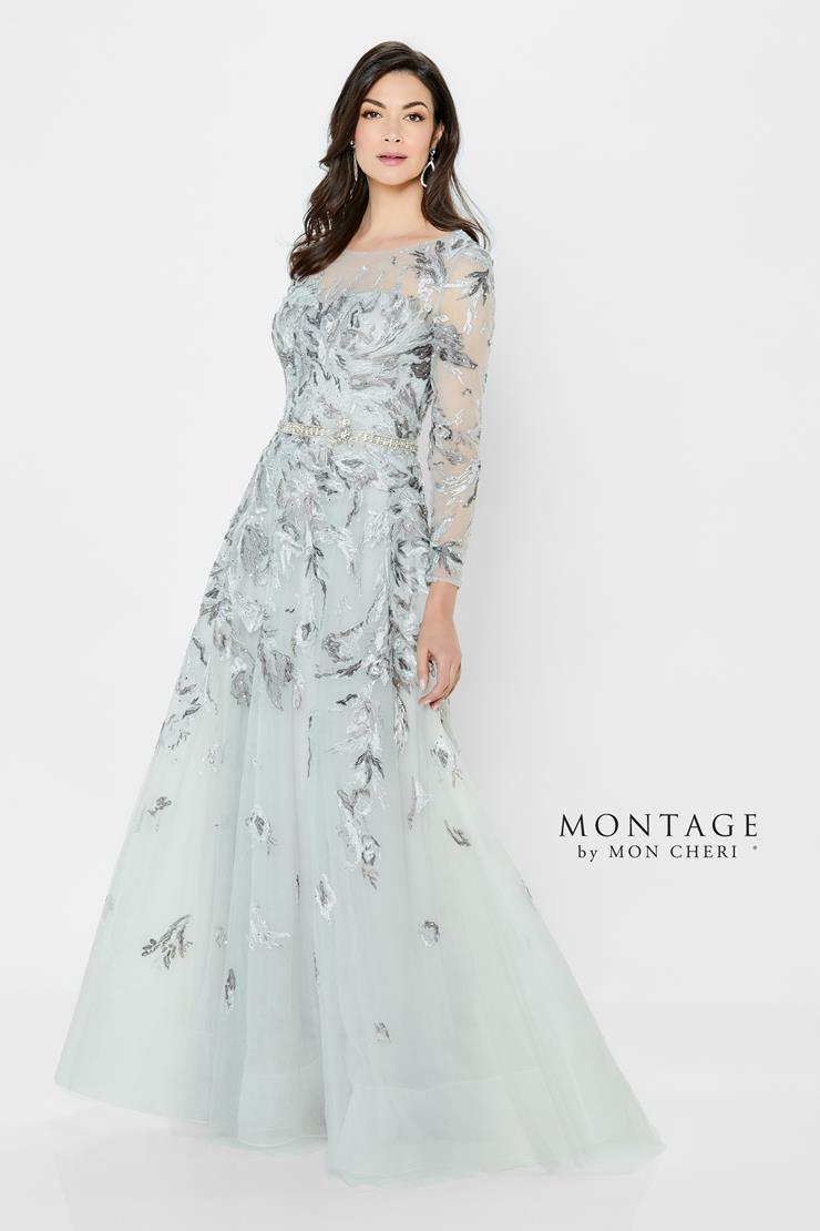 Montage 122906 Long A Line Gown Metallic Formal Dress