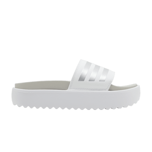adidas Adilette Platform Slides Cloud White Zero Metalic Grey