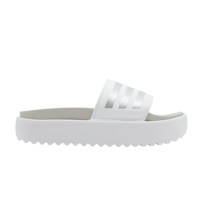 adidas Adilette Platform Slides Cloud White Zero Metalic Grey