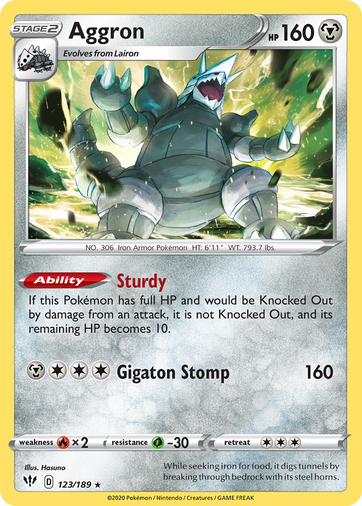 Aggron - 123/189 - Rare Holo