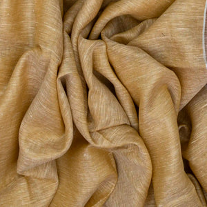 Sandal Handloom Plain Linen Saree With Stripes in Pallu