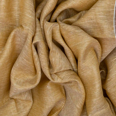 Sandal Handloom Plain Linen Saree With Stripes in Pallu