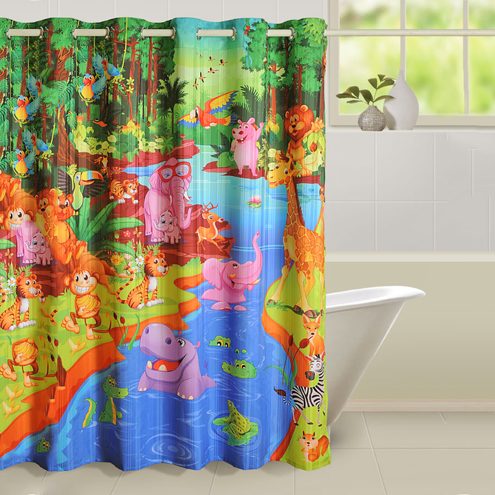 SWAYAM JUNGLE STORY SHOWER CURTAINS- 5601