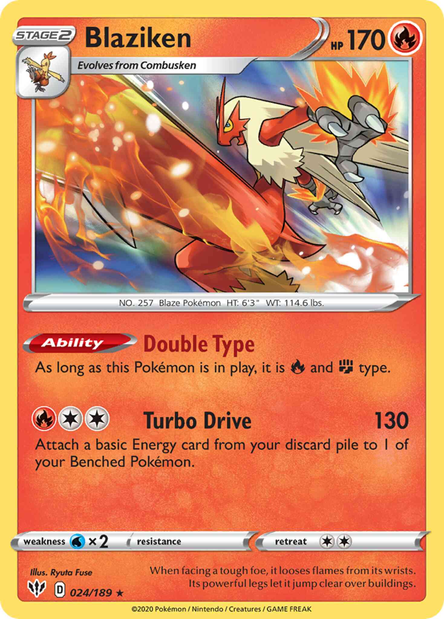 Blaziken - 024/189 - Rare Holo [swsh3-024] [Reverse Holo]
