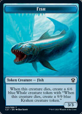 Beast Token (10) // Fish Token (03) [Commander 2021 Tokens] [Non-Foil]