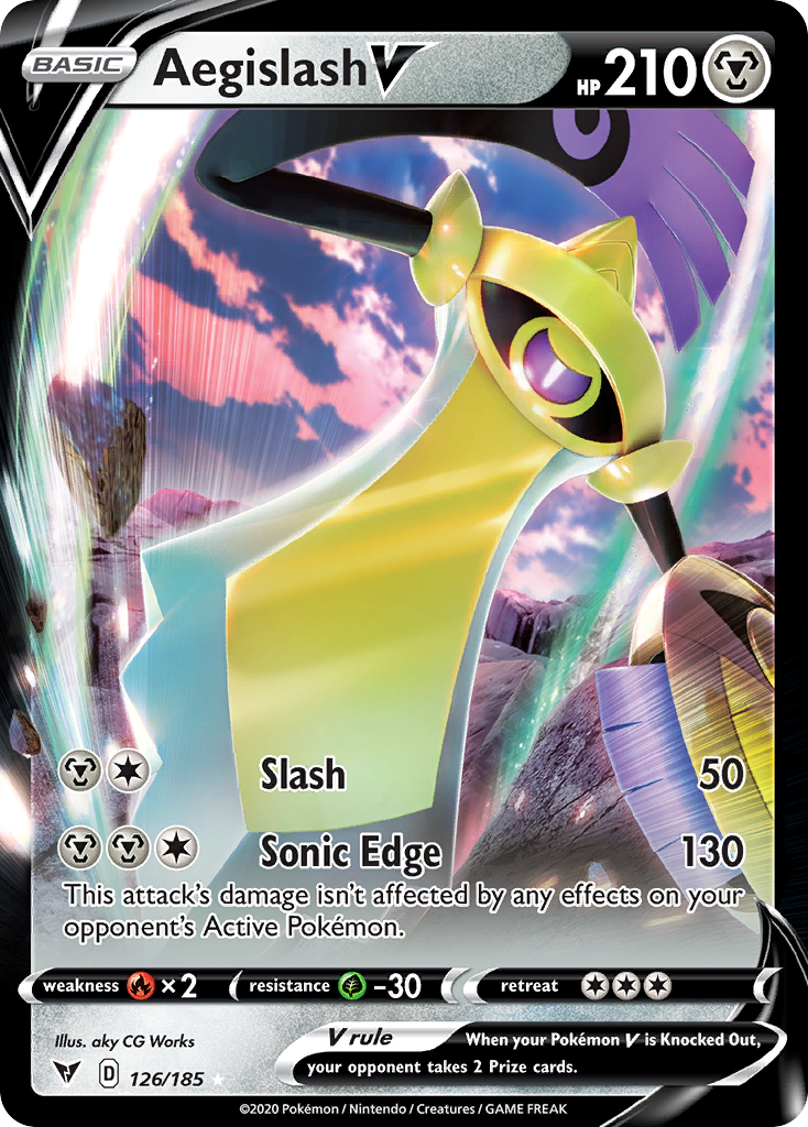 Aegislash V - 126/185 - Rare Holo V