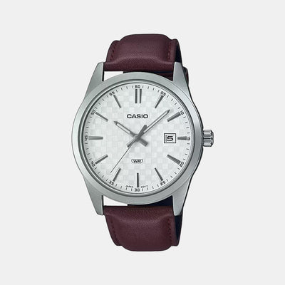 Enticer Men Quartz White Dial Analog Leather Watch A2098