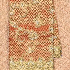 Maroon silk saree with floral creeper design in zardozi beads, cut-work border & contrast pallu enriched with stones