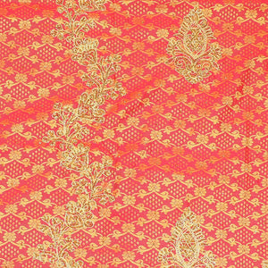 Red jacquard design with stonework vastrakala silksaree, contrast stonework meenakari border & intricate stonework pallu