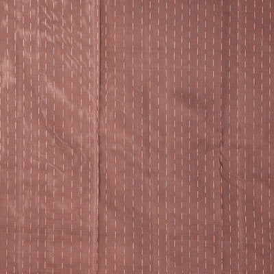 Borderless deep coffee brown soft silksaree with dotted strip & unique buttas on its body,self-pallu of intricate design