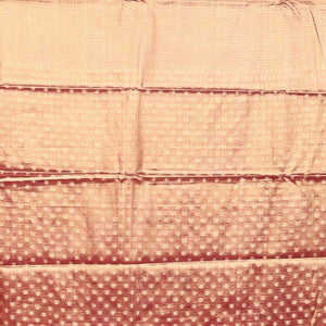 Gold Semi banaras tissue saree with meenakari designs, contrast border of zari designs & pallu of intricate patterns