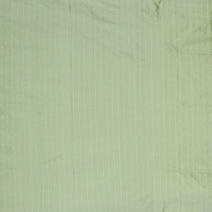 Borderless pistachio green aarani gift saree with zig-zag stripes on its body, self-pallu of stripes