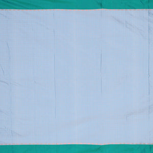 Blue striped design aarani gift saree, contrast plain border & pallu of stripes