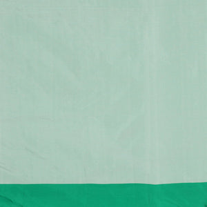 Blue striped design aarani gift saree, contrast plain border & pallu of stripes