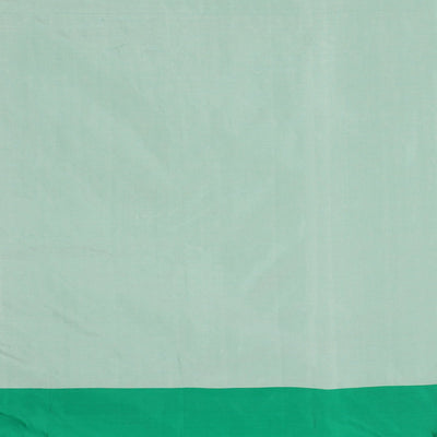 Blue striped design aarani gift saree, contrast plain border & pallu of stripes