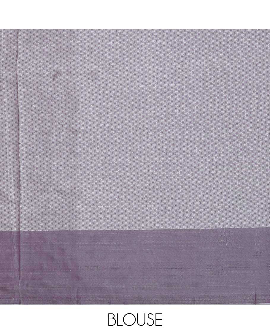 Lite onion pink jacquard kancheepuram wedding silk saree, contrast intricate zari border & pallu of ogee pattern