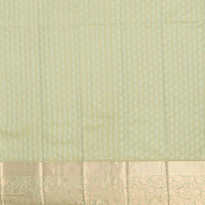 Sandal jacquard kancheepuram wedding silk saree, contrast floral vine zari border & pallu of intricate designs