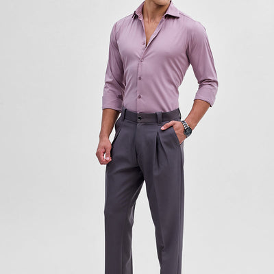 Lilac Slim Fit Stretch Shirt