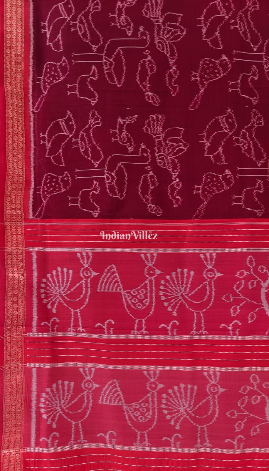 Maroon Red Designer Contemporary Silk Saree
