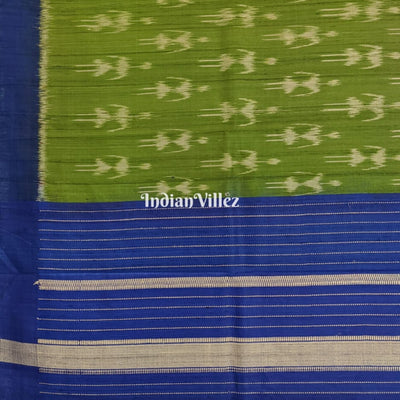 Mehendi Green Blue Gopalpur Tussar Silk Saree