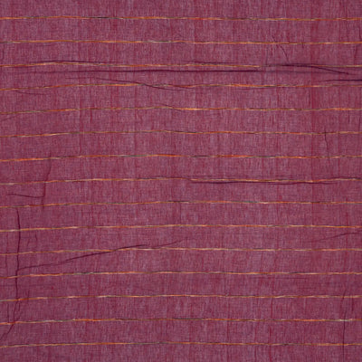 Magenta Bengal Cotton Saree With Printed Checks