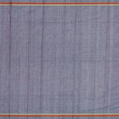 Grey Handloom Kanchi Cotton Saree With Annam Buttas
