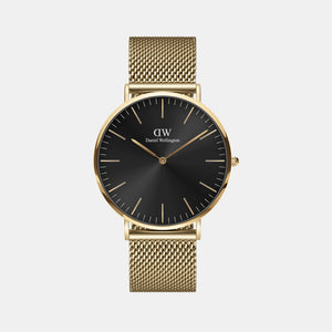 Classic Men Quartz Black Dial Analog Stainless Steel Watch DW00100631K