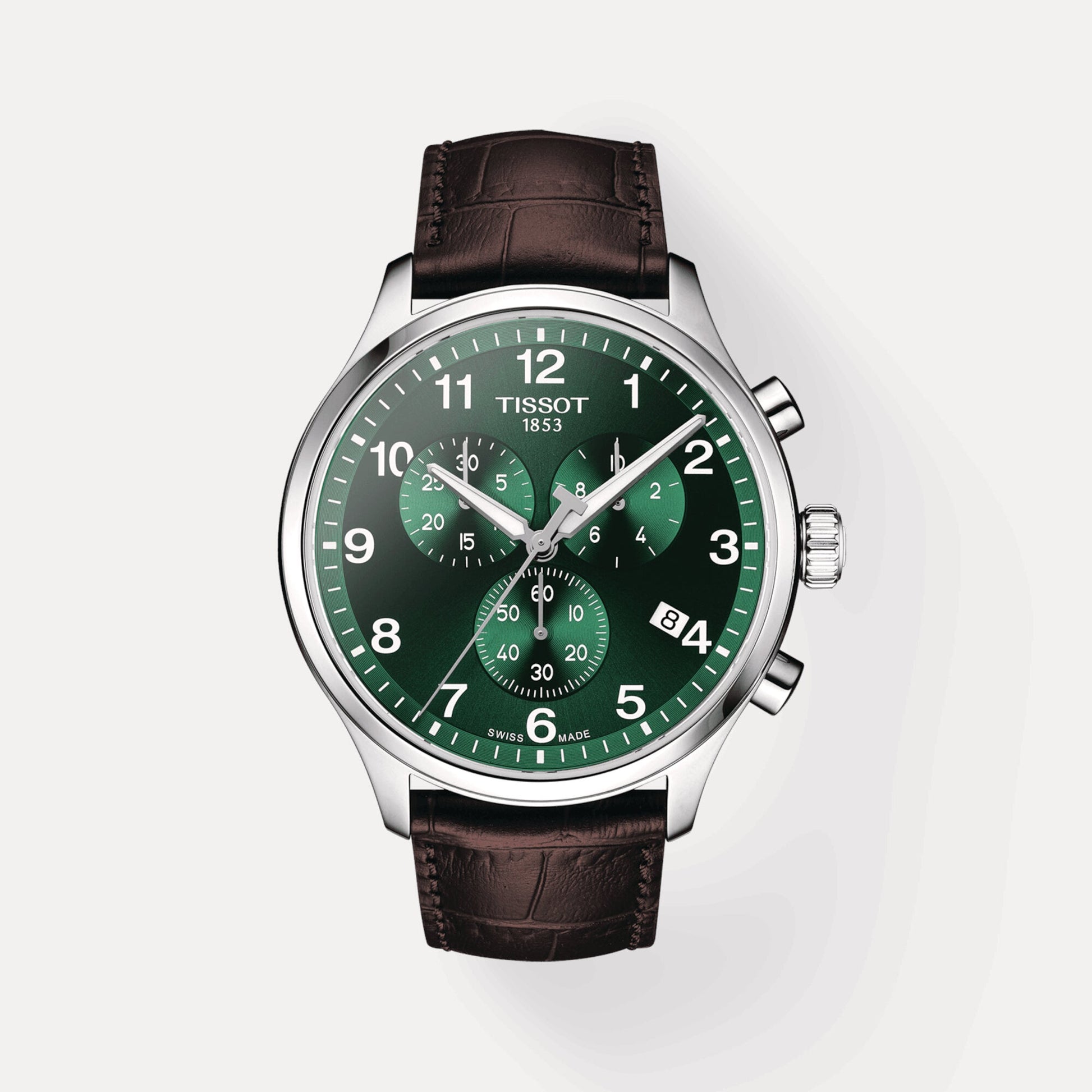 Chrono XL Classic Men Quartz Green Dial Chronograph Leather Watch T1166171609200
