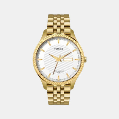 Classics Men Quartz White Dial Analog Stainless Steel Watch TW0TG7501