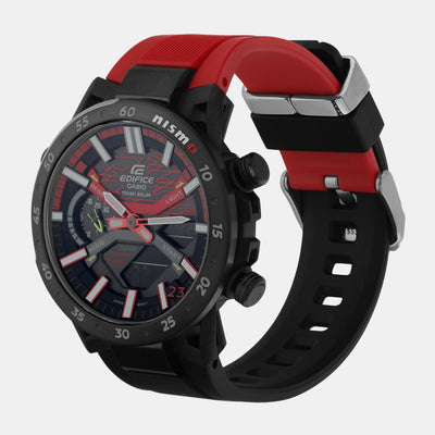 Edifice Men Quartz Black Dial Analog-Digital Resin Watch ED579