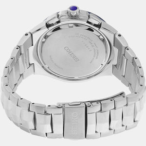 Coutura Men Solar White Dial Chronograph Stainless Steel Watch SSC787P9