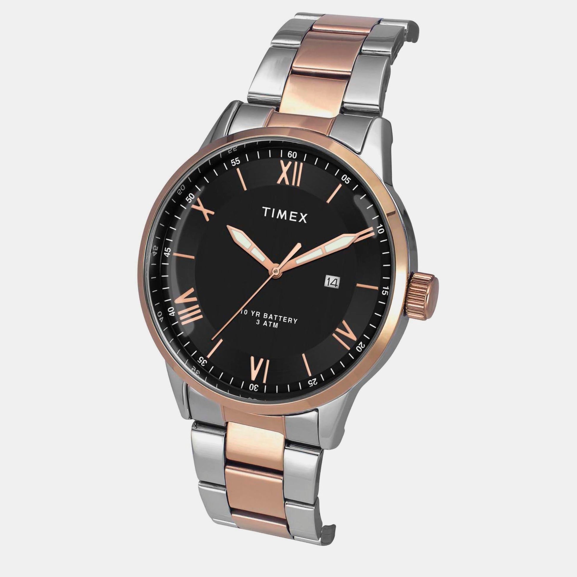 E Class Men Quartz Black Dial Analog Stainless Steel Watch TWEG19919