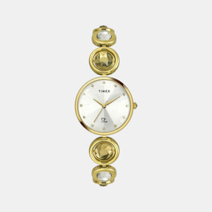 Fria Women Quartz Silver Dial Analog Brass Watch TWEL16400