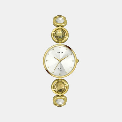 Fria Women Quartz Silver Dial Analog Brass Watch TWEL16400