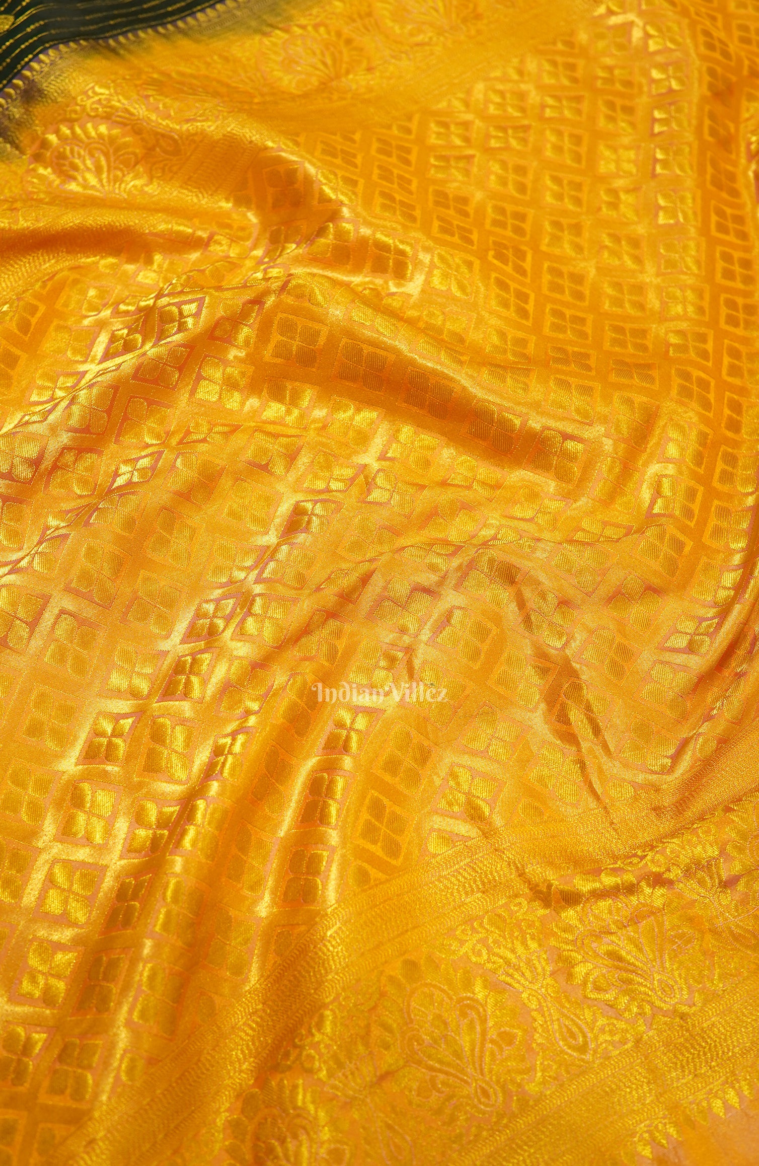 Black Golden  Striped Body Work Pure Kanjivaram Silk Saree